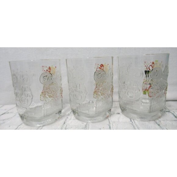 2000 McDonalds Walt Disney World Mickey Mouse Safari Glass Cups Set of 3 - Picture 2 of 4